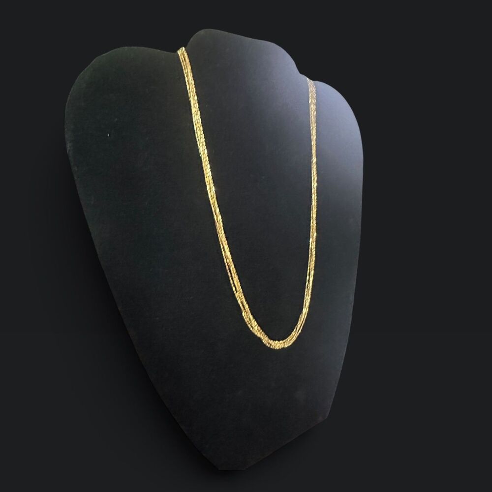 MILOR Italy 14K Yellow Gold 5 Strand Beaded Chain Necklace 18" Vintage - 8 g